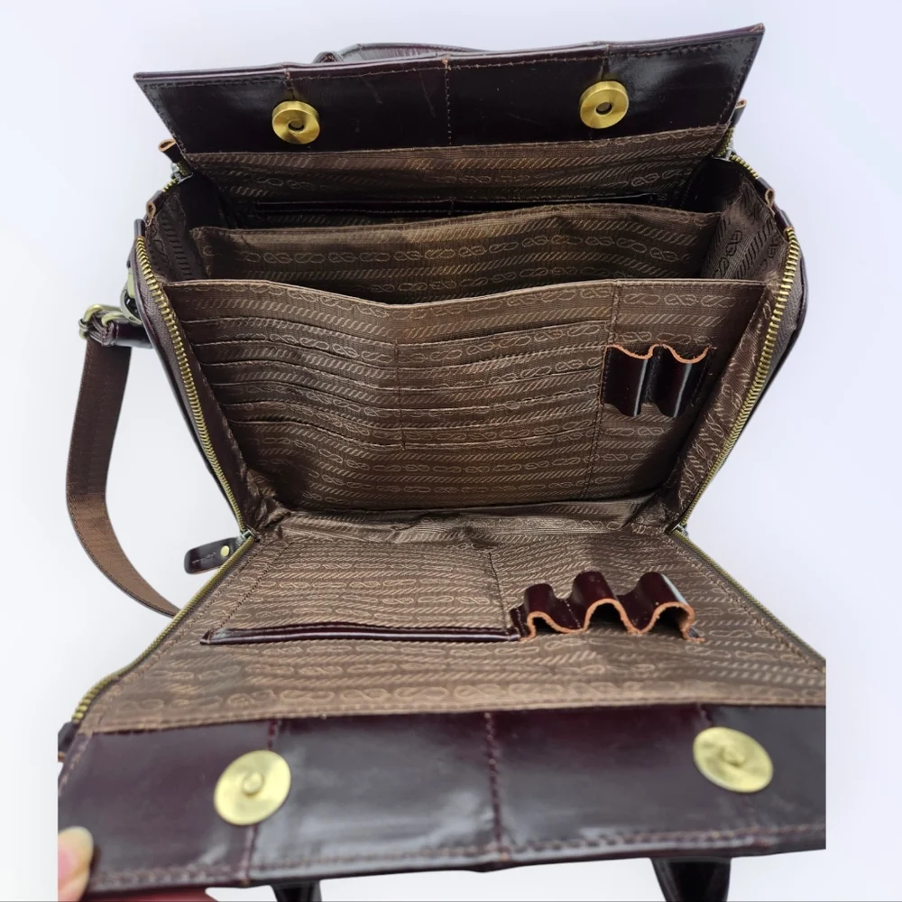 Cobbler Legend Brown Leather Bag Crossbody Satchel Organizer Purse - Picture 9 of 16